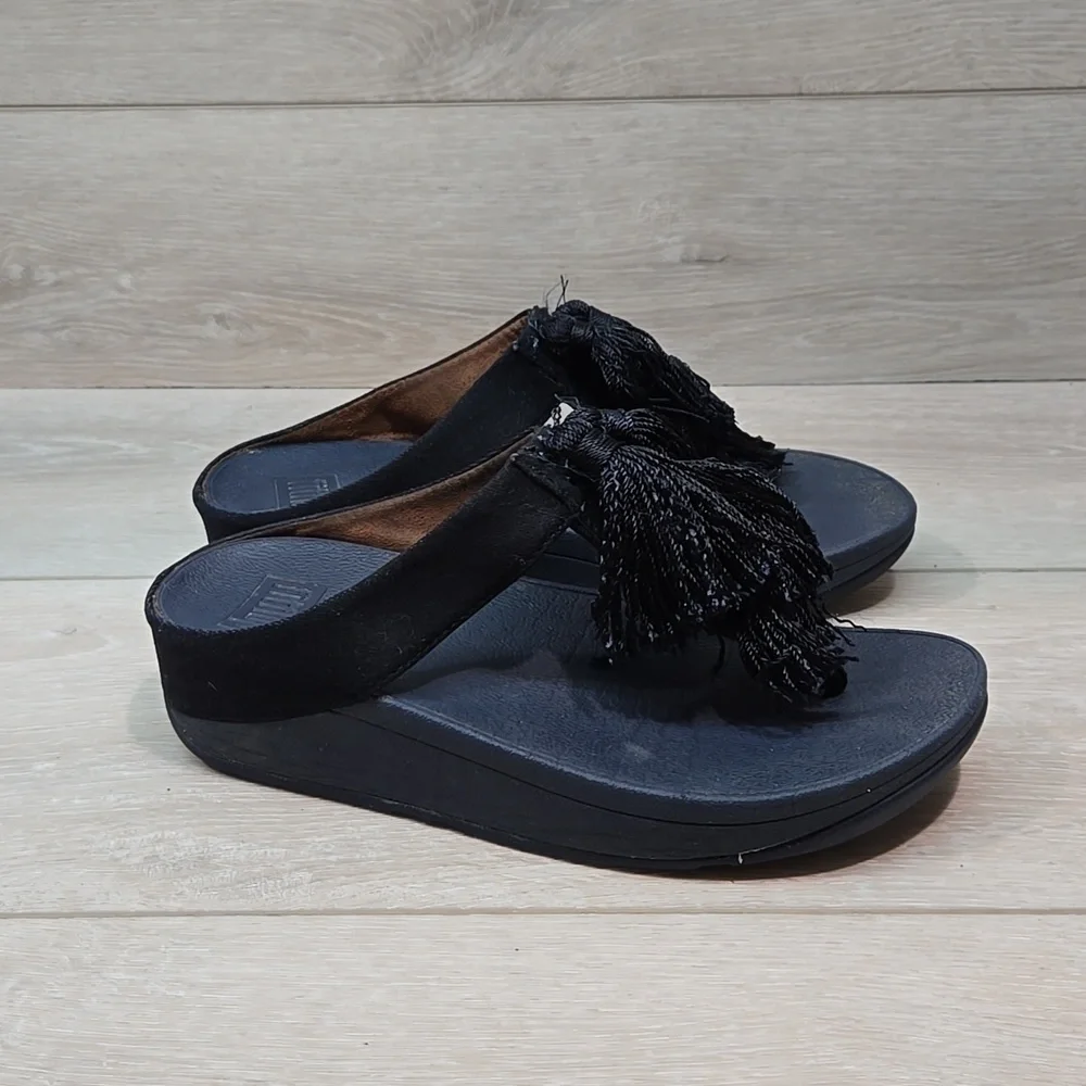 Fitflop Women Wedge Leather Sandals Shoes Sz 6